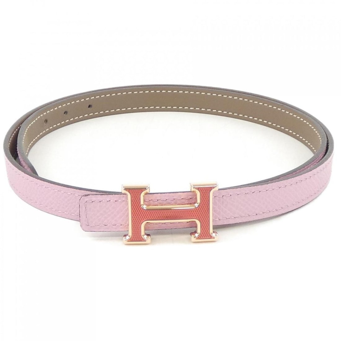 Hermes Mini 5382 13mm Reversible Belt: --- Catalog ---Category: SizeLength: 71cm - 74cm / 27.95'' - 29.13''Category: DesignType: Standard beltColor: Gray, PinkGender: WomenCategory: GeneralBrand: Hermes--- Item List ---Section: