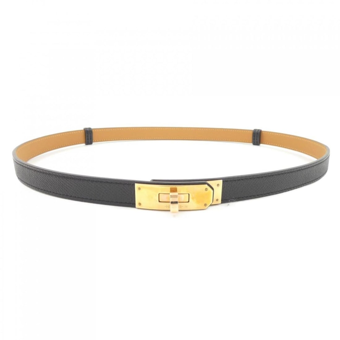 Hermes Kelly 18mm belt: --- Catalog ---Category: SizeLength: 106cm / 41.73''Category: DesignType: Standard beltColor: BlackGender: WomenCategory: GeneralBrand: Hermes--- Item List ---Section: ConditionRanking: Rank A Used -