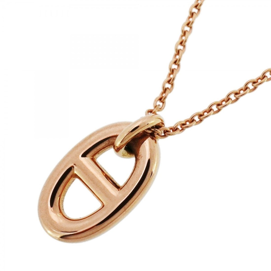 Hermes Hermès Chaine d'Ancre Farandole PM Necklace in 18KPG Pink Gold for Women: --- Catalog ---Category: SizePendant Size: 16mm x 8.8mm / 0.62'' x 0.34''Neck Circumference: 39.5 cm - 41.5 cm / 15.55'' - 16.33''Category: DesignGender: WomenMaterial: Pink gold (18K)Necklace Type: