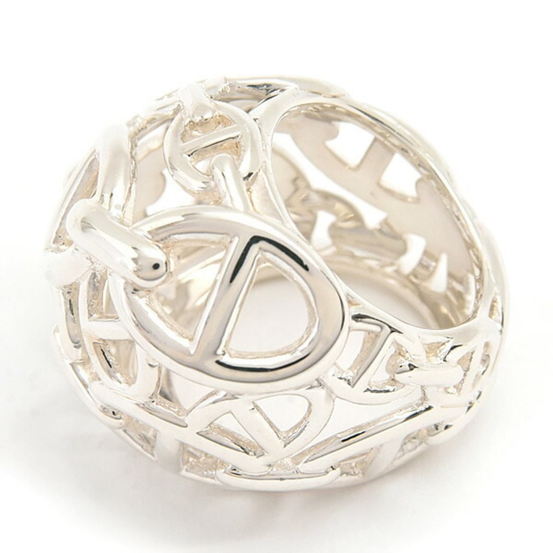 Hermes Women's Chaine d'Ancre Enchaine Ring, Size 51/9, Silver SV925, HERMES: --- Catalog ---Category: SizeUS Size: 6Brand Size: 51Category: DesignType: Band ringColor: SilverGender: WomenMaterial: Silver 925Category: GeneralBrand: Hermes--- Item List ---Section: