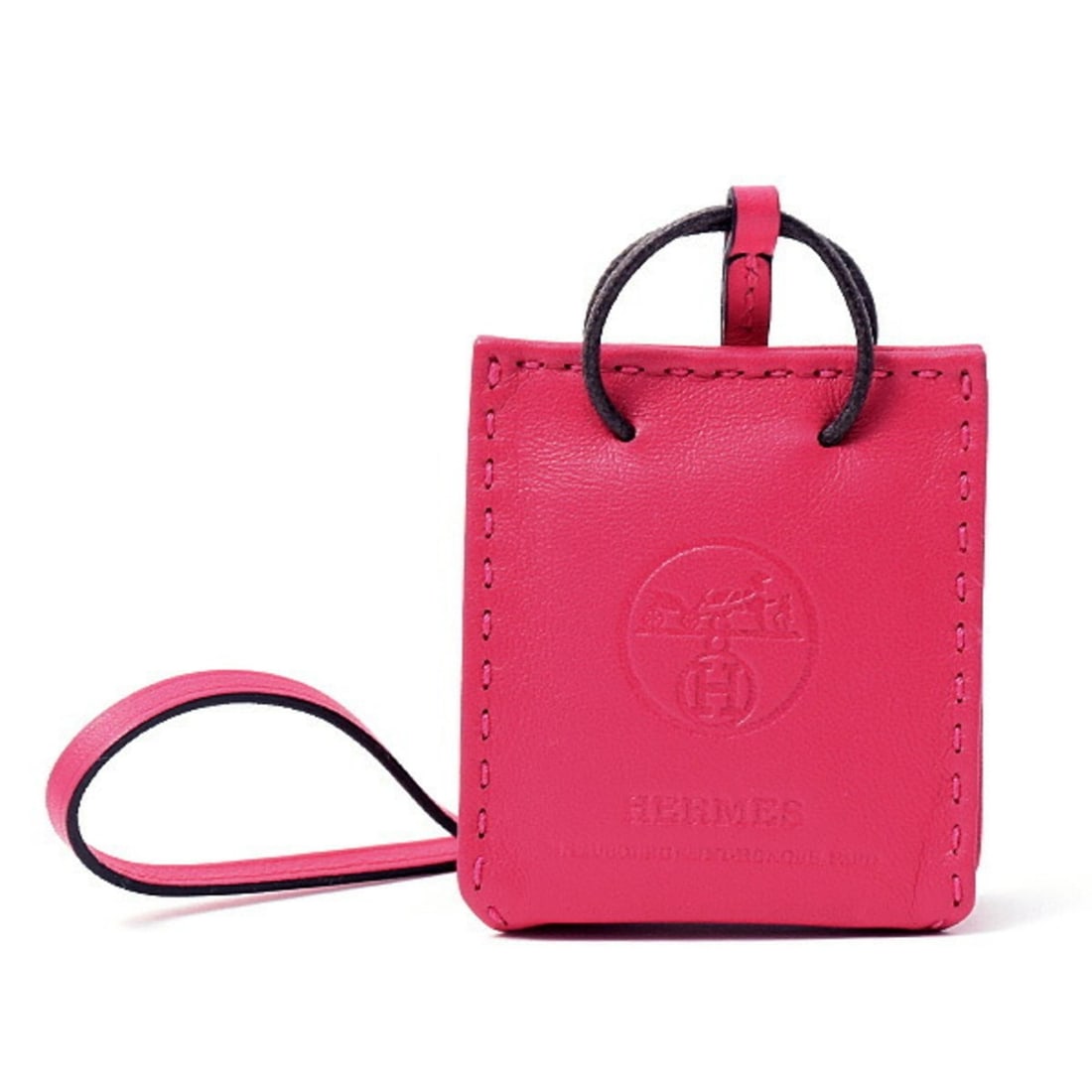 Hermès Charm Women's Sac Orange Bag Y Stamp Rose Pink Aneu Milo HERMES: --- Catalog ---Category: SizeSize (HxWxD): 52.00mm x 240.00mm / 2.05'' x 9.45''Category: DesignType: Handbag charmColor: PinkGender: WomenMaterial: Agneau Milo, Swift leatherCategory: GeneralBrand: