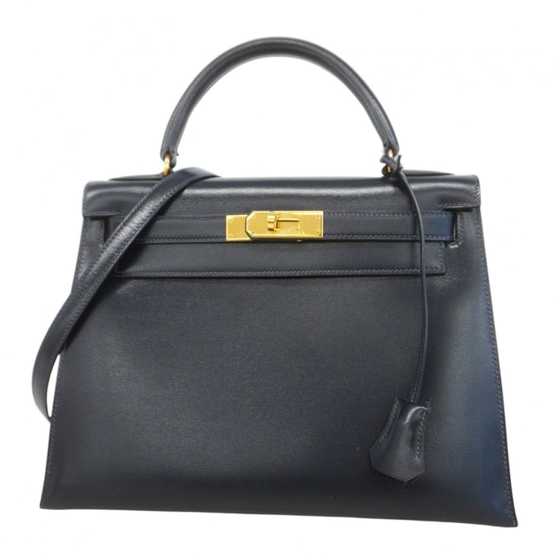 Hermes Hermès Kelly 28 Handbag, Box Calf Leather, Navy, with T Stamp, 2-Way Bag for Women: --- Catalog ---Category: SizeSize (HxWxD): 21cm x 28cm x 12cm / 8.26'' x 11.02'' x 4.72''Category: DesignType: HandbagColor: NavyGender: WomenMaterial: Box calf leather Hardware Color: GoldCategory: