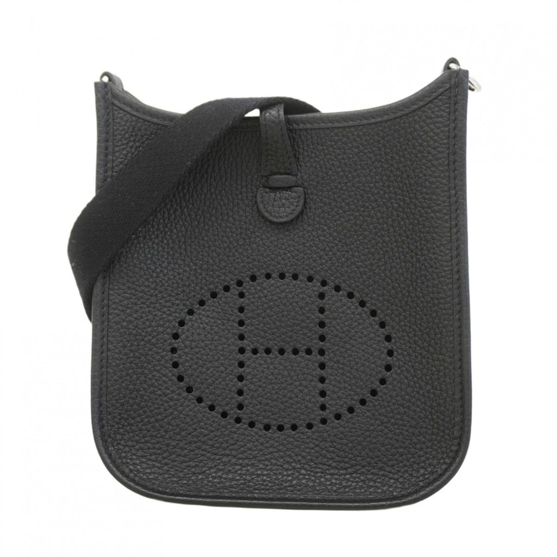 Hermes Hermès Evelyn TPM Taurillon Clemence Shoulder Bag, Black, Y Stamp, Women's: --- Catalog ---Category: SizeSize (HxWxD): 18cm x 17cm x 5.5cm / 7.08'' x 6.69'' x 2.16''Category: DesignType: Shoulder bagColor: BlackGender: WomenMaterial: Taurillon clemence leather Hardware