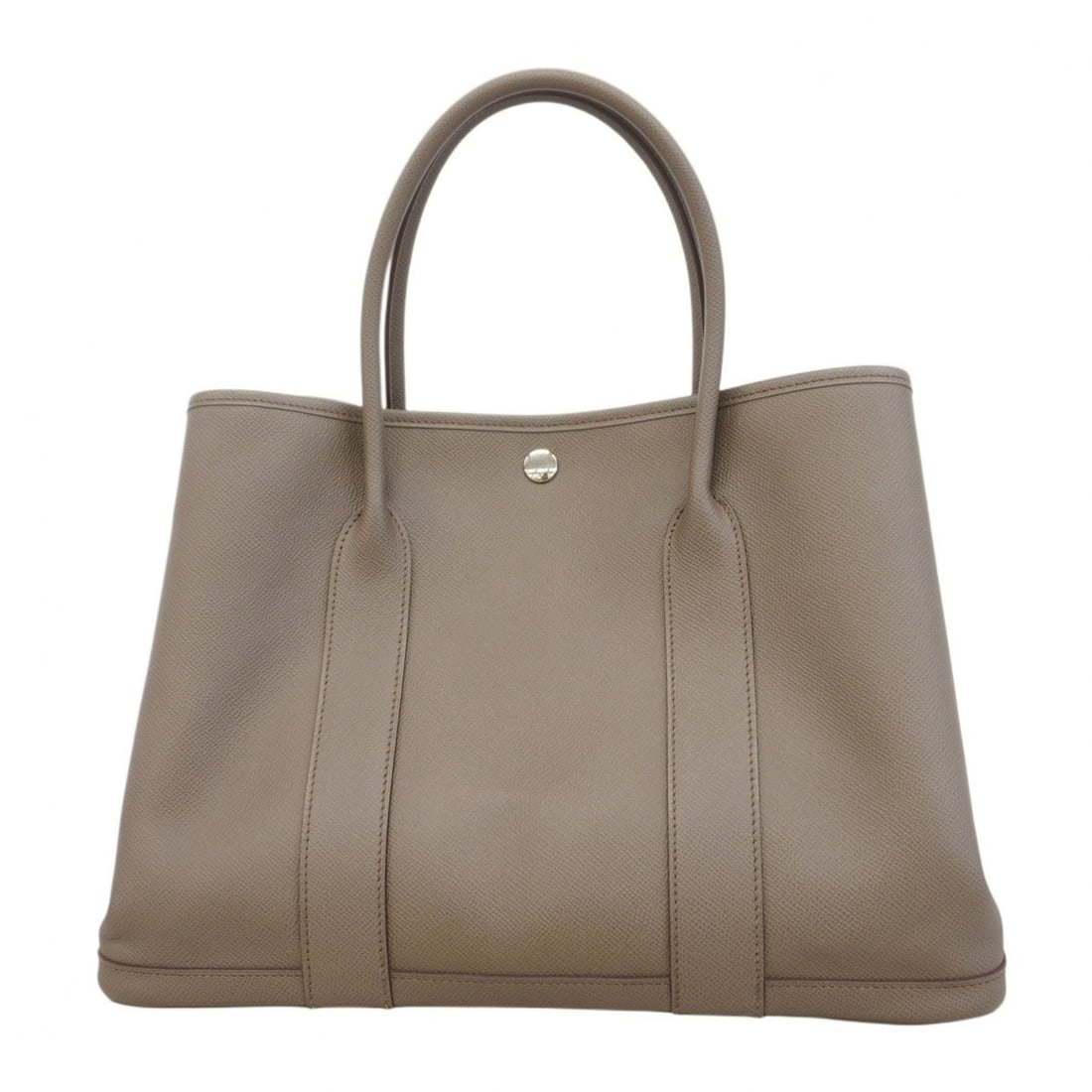 Hermes Hermès Garden PM Tote Bag, Epsom Leather, Women's, A Stamp: --- Catalog ---Category: SizeSize (HxWxD): 27cm x 37cm x 19cm / 10.62'' x 14.56'' x 7.48''Category: DesignType: Tote bagColor: EtainGender: WomenMaterial: Epsom leather Hardware Color: