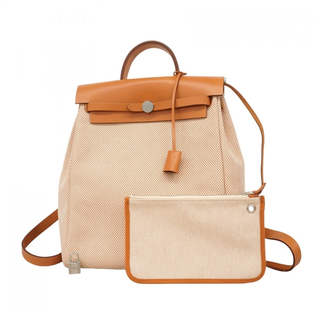 Hermes Hermès Airbag Zip-Ado PM Backpack/Daypack, Toile GM, Natural, Z Stamp, Women's: --- Catalog ---Category: SizeSize (HxWxD): 35cm x 30cm x 10cm / 13.77'' x 11.81'' x 3.93''Category: DesignType: BackpackColor: NaturalGender: WomenHardware Color: SilverCategory: GeneralBrand: Hermes-