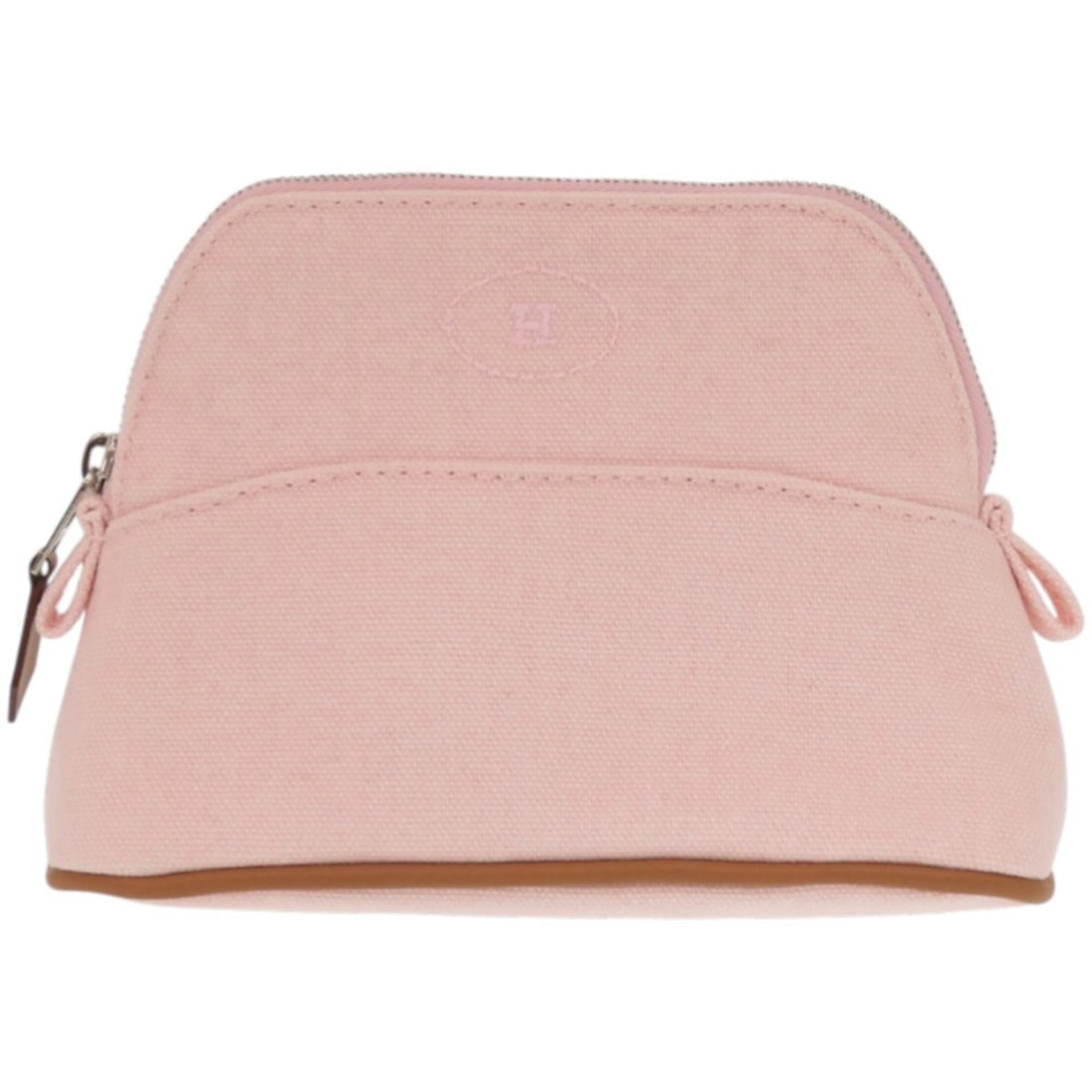 Unused Hermès Bolide Mini 100th Anniversary Cotton Rose Pearl Bag Pouch 0768HERMES: --- Catalog ---Category: SizeSize (HxWxD): 11.5cm x 15.5cm x 6cm / 4.52'' x 6.1'' x 2.36''Category: DesignType: PouchColor: Brown, OrangeGender: WomenMaterial: Cotton Hardware Color: SilverCategory: G