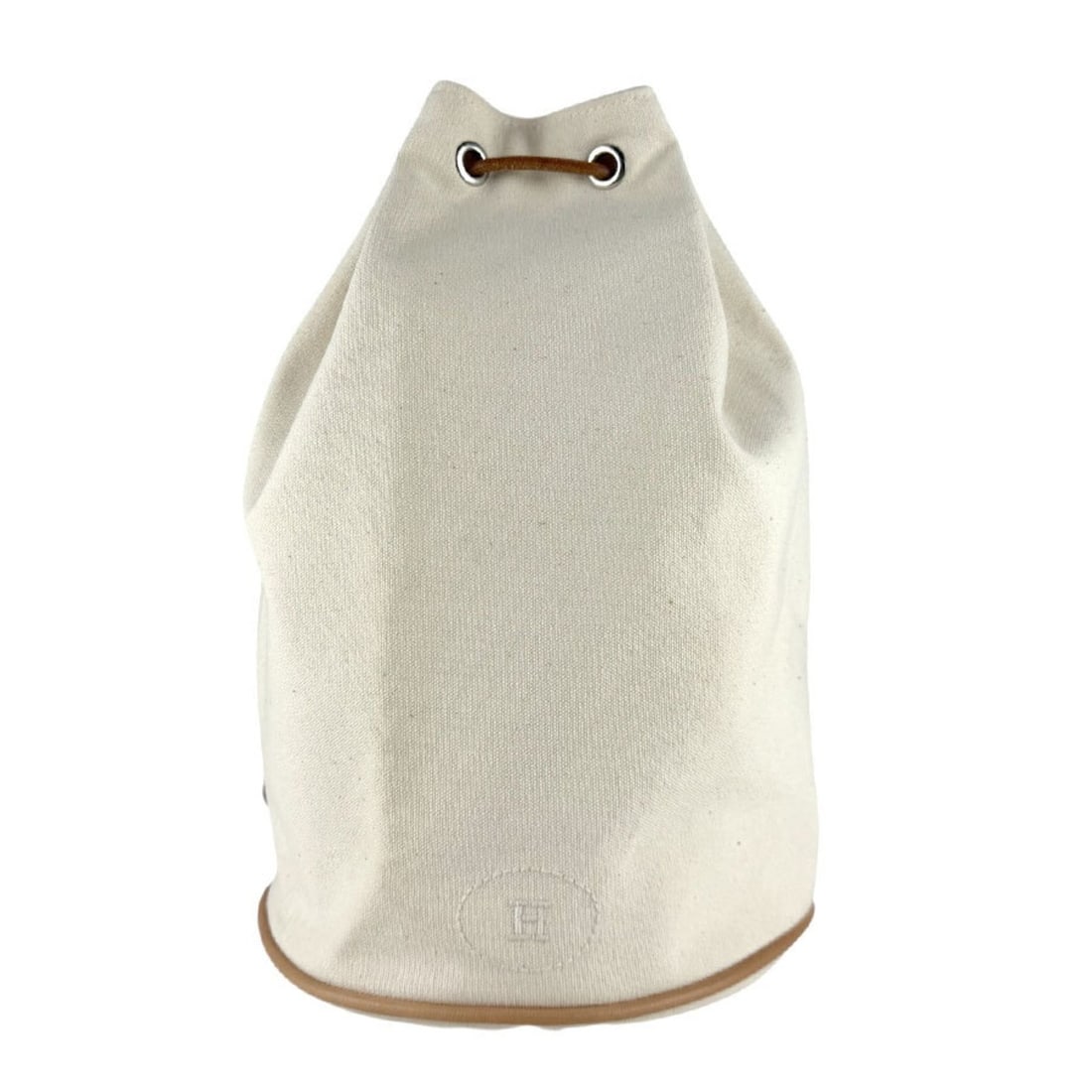 Hermes Hermès Polochon Mimir PM Shoulder Bag in Ivory and Brown Canvas, Unisex, z8598 (1 of 9)