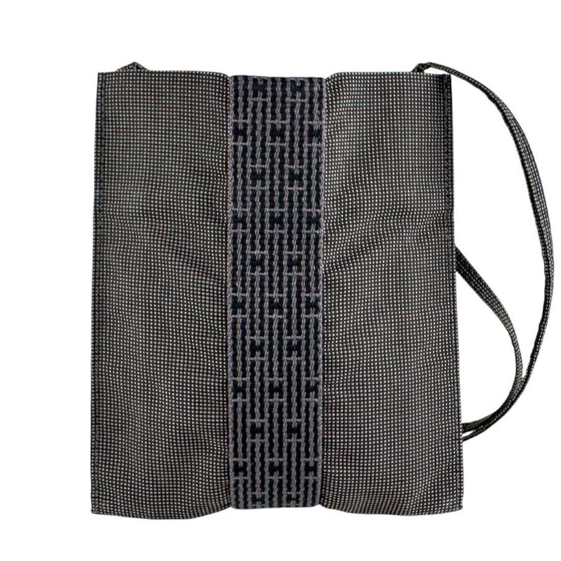 Hermes Hermès Air Line Pochette Shoulder Bag in Nylon Canvas, Gray, Unisex, z8594: --- Catalog ---Category: SizeSize (HxWxD): 19cm x 16cm x 1cm / 7.48'' x 6.29'' x 0.39''Strap Length: 122cm / 48.03''Category: DesignType: Shoulder bagColor: GrayGender: Unisex,Men,WomenClosure: OpenMa