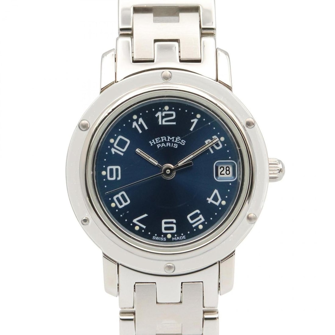 Hermès Clipper Watch, Stainless Steel, Women's, Blue, CL4.210: --- Catalog ---Category: SizeWrist Size: 16.5cm / 6.49''Case Diameter: 24mm / 0.94''Category: DesignType: WristwatchGender: WomenColor (Dial): BlueMaterial (Band): Stainless steelMaterial (Case): Stai