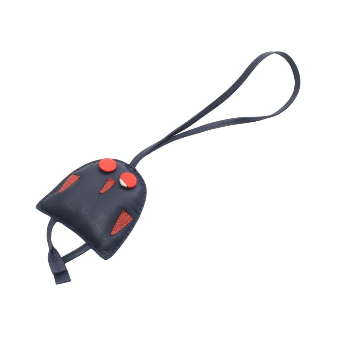 Hermes Hermès Petit H Owl Charm Accessory, Silk and Leather, Anjou Milo, Swift Women's, Navy, (1 of 16)