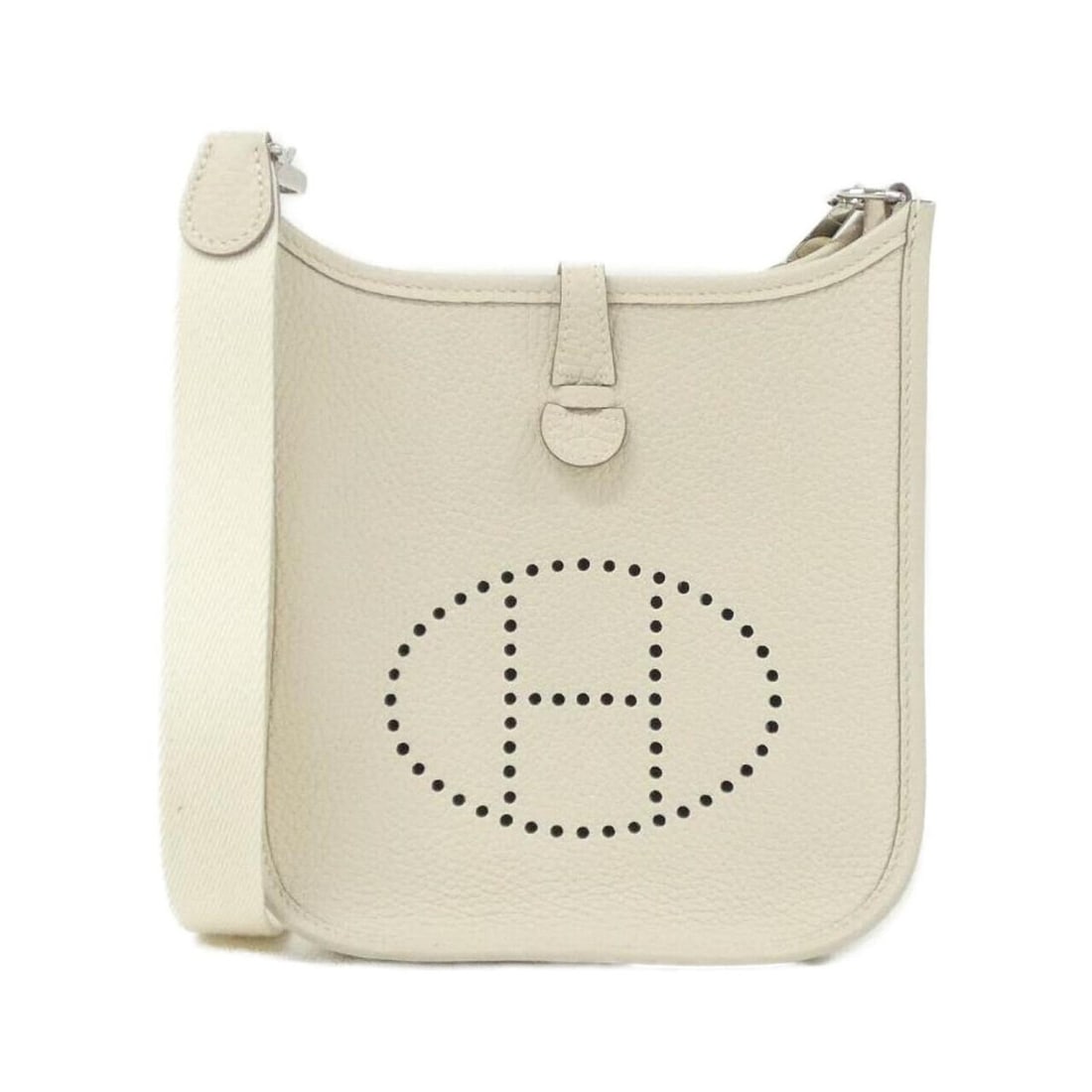 Hermes Hermès Evelyn Amazon 16cm Shoulder Bag 069426CK: --- Catalog ---Category: SizeSize (HxWxD): 18cm x 17cm x 5.5cm / 7.08'' x 6.69'' x 2.16''Category: DesignType: Shoulder bagColor: WhiteGender: WomenMaterial: Taurillon clemence leather Hardware Color: