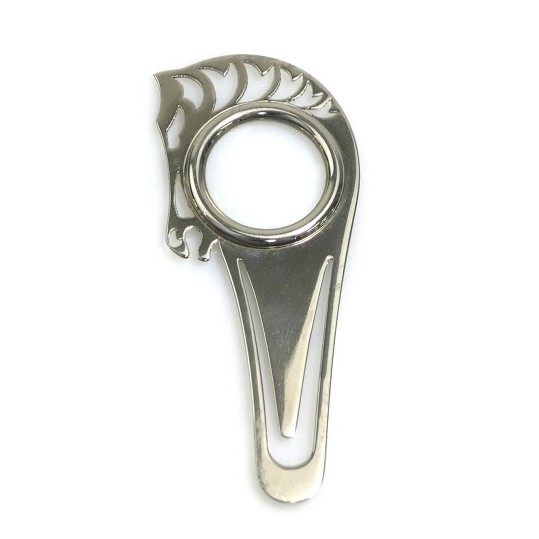 Hermes Hermès Horsehead Metal Bookmark Magnifying Glass Silver Unisex e61473a: --- Catalog ---Category: DesignColor: SilverMaterial: MetalCategory: GeneralBrand: HermesCountry of Origin: FranceCategory: Physical PropertiesSize (LxW): 60.00mm x 25.00mm / 2.36'' x 0.98''--- Item