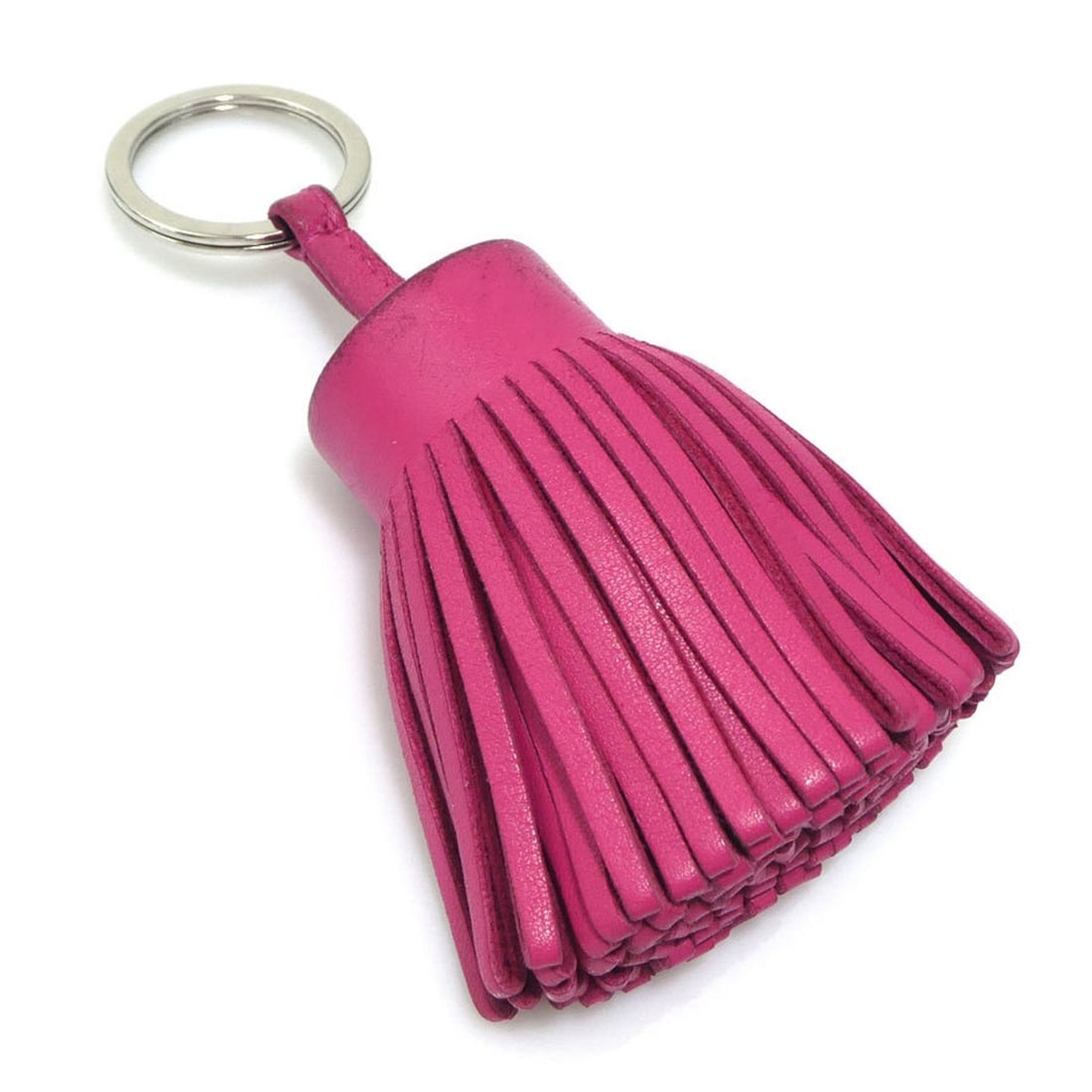 Hermes Hermès Carmen Key Ring, Leather/Metal, Magenta, Women's, e61476a (1 of 12)