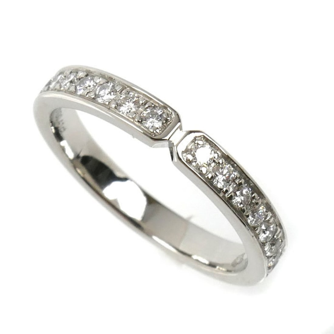 HERMES Pt950 Platinum Everkelly Ring H119668B 00048 Diamond 0.41ct 48 3.1g Women's (1 of 11)