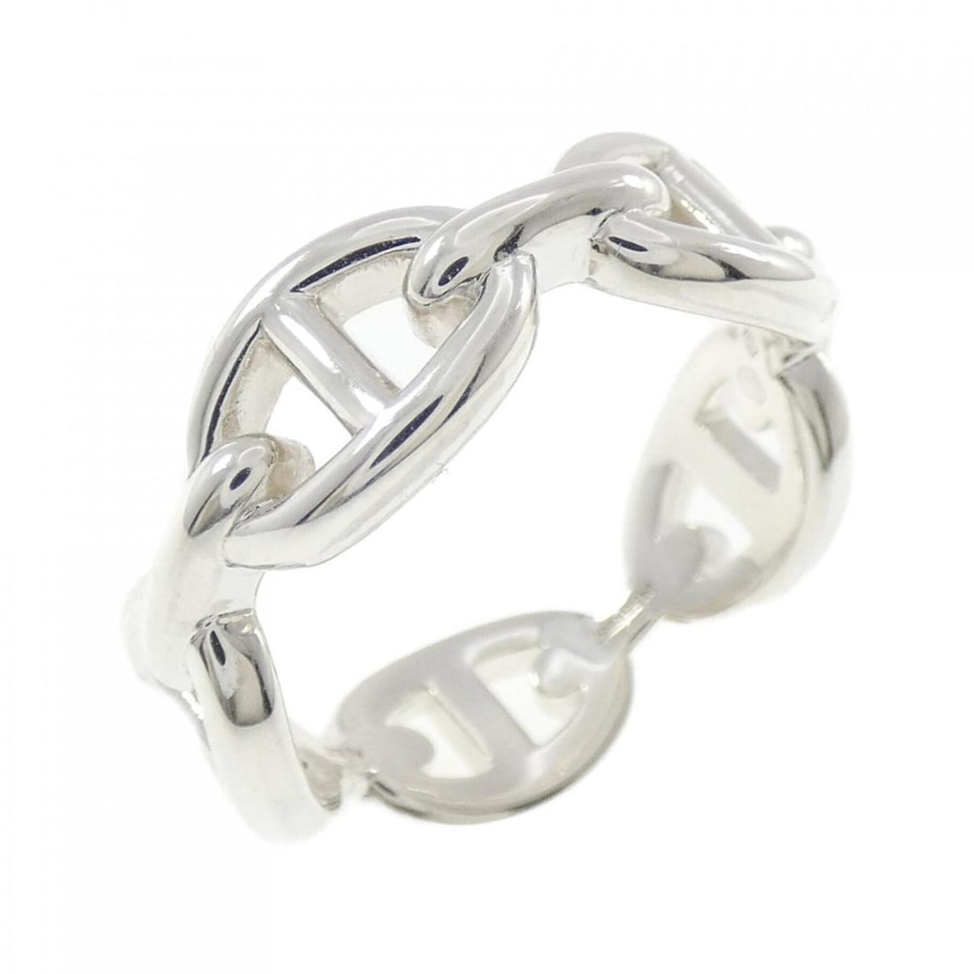 Hermes Chaine d'Ancre Enchaine Ring: --- Catalog ---Category: SizeUS Size: 8Brand Size: 56Category: DesignType: Band ringGender: Men,WomenMaterial: Silver 925Category: GeneralMPN: H109507BBrand: Hermes--- Item List ---Section: ConditionR