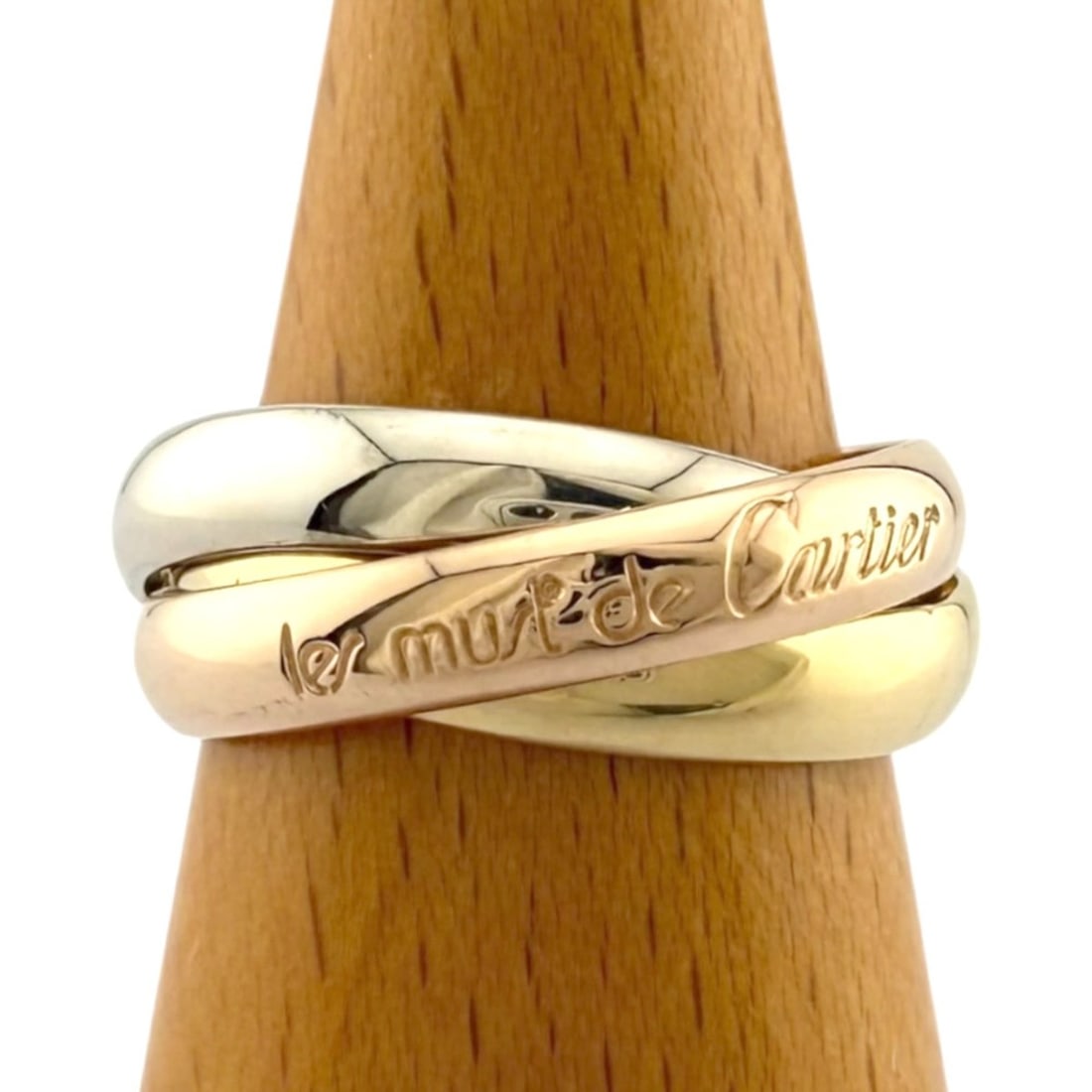 Cartier Trinity Ring, 1, 18k Gold, Women's, Pre-owned: --- Catalog ---Category: SizeJP Size: 11US Size: 6Category: DesignType: Band ringColor: Gold, Pink gold, SilverGender: WomenMaterial: Pink gold (18K), White gold (18K), Yellow gold (18K)Category: