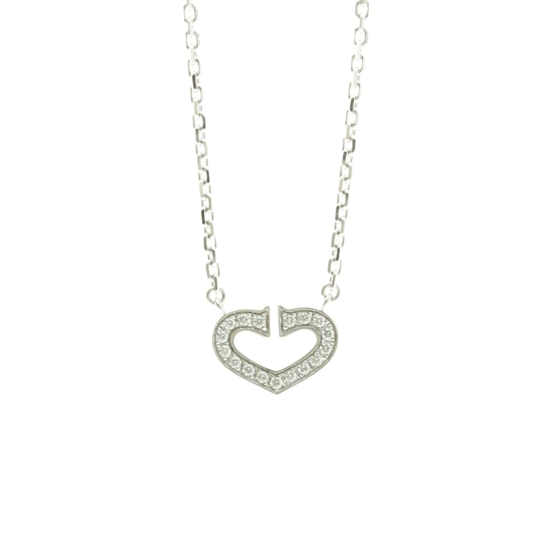 Cartier C Heart Diamond Necklace White Gold (18K) Diamond Men,Women Fashion Pendant Necklace (1 of 13)