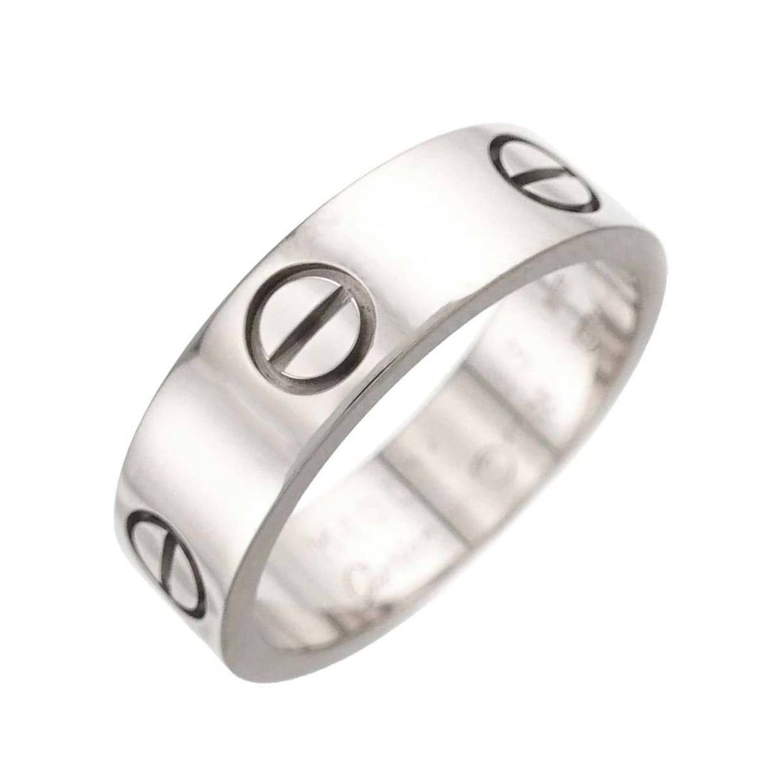 Cartier Love #53 Ring in 18K White Gold (750): --- Catalog ---Category: SizeUS Size: 6.5Brand Size: 53Category: DesignType: Band ringGender: WomenMaterial: White gold (18K)Category: GeneralBrand: Cartier--- Item List ---Section: ConditionRanking: