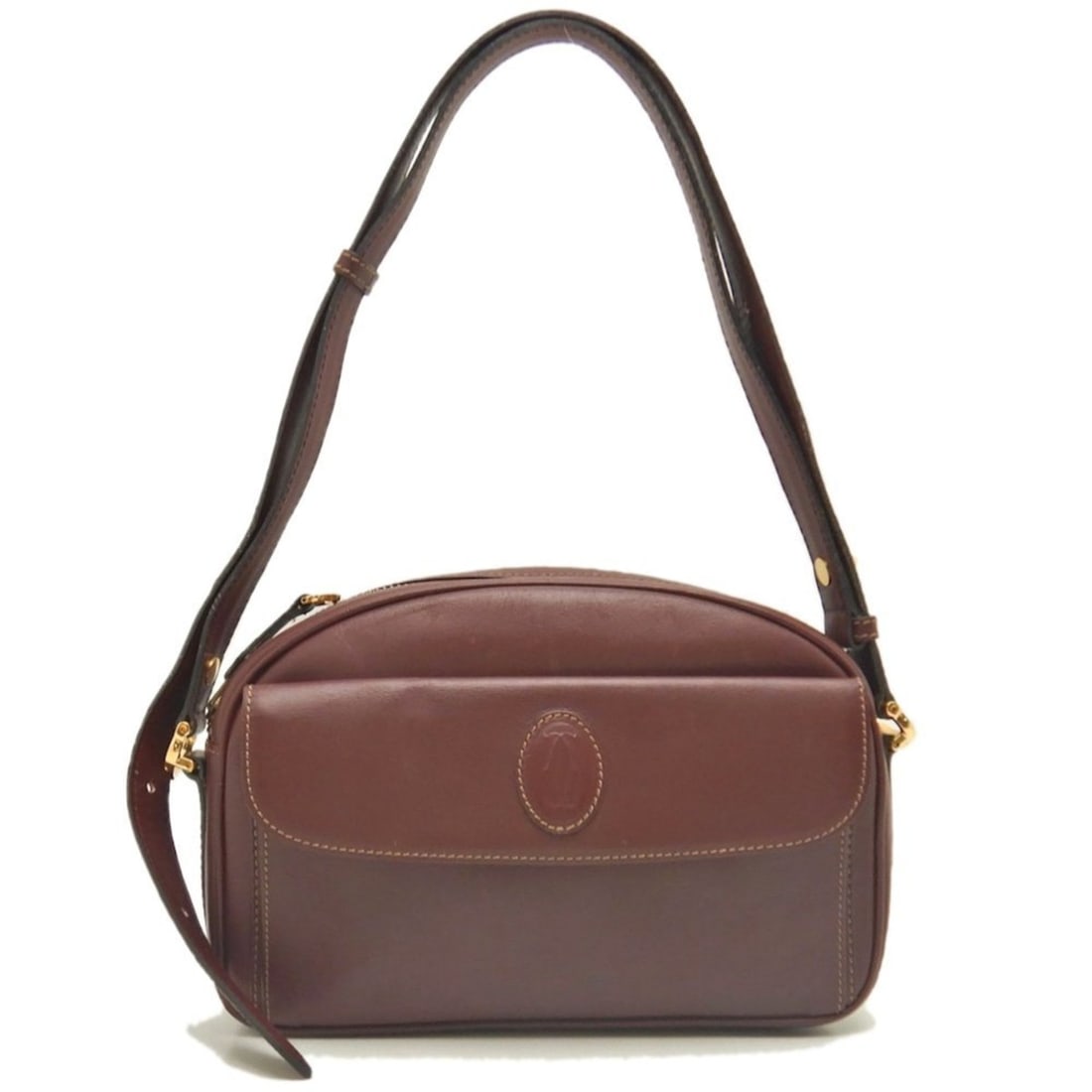 CARTIER Must Line Shoulder Bag in Bordeaux Leather for Women, 253579: --- Catalog ---Category: SizeSize (HxWxD): 16.5cm x 23cm x 5cm / 6.49'' x 9.05'' x 1.96''Strap Length: 58cm - 116cm / 22.83'' - 45.66''Category: DesignType: Shoulder bagColor: BordeauxGender: