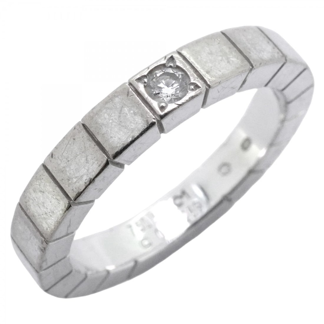 Cartier Lanier Ring, 1PD, 18K White Gold with Diamonds, #51, Women's: --- Catalog ---Category: SizeUS Size: 6Brand Size: 51Category: DesignType: Band ringStone: DiamondGender: WomenMaterial: White gold (18K)Category: GeneralBrand: Cartier--- Item List ---Section: