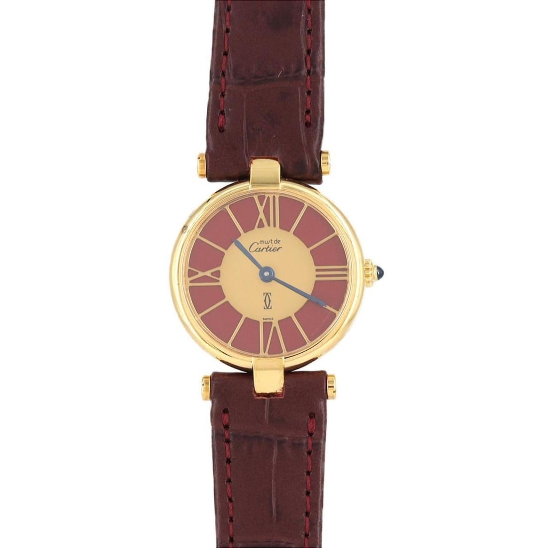Cartier Must VLC SM GP Quartz Watch: --- Catalog ---Category: SizeCase Diameter: 24mm / 0.94''Category: DesignType: WristwatchColor: Gold, Red colorGender: WomenMaterial (Case): Gold platedCategory: GeneralBrand: CartierCategory: