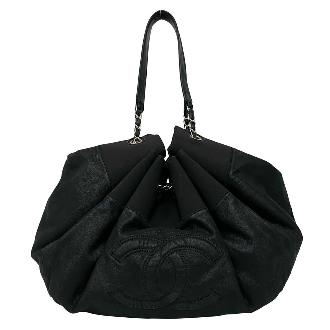 CHANEL Coco Cabas Canvas and Leather Semi-Shoulder Bag Tote Black 181-8: --- Catalog ---Category: SizeSize (HxWxD): 34cm x 41cm x 23cm / 13.38'' x 16.14'' x 9.05''Category: DesignType: Shoulder bag, Tote bagColor: BlackGender: WomenMaterial: Canvas , Leather Category: