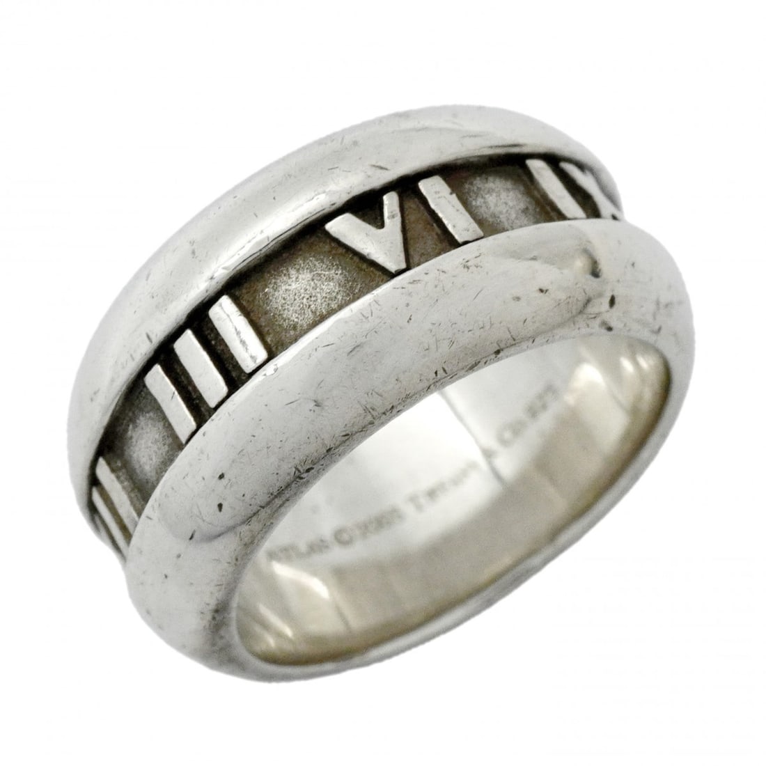 Tiffany Atlas Ring, Silver 925, Size 9.5, Women's: --- Catalog ---Category: SizeJP Size: 9.5US Size: 5Category: DesignType: Band ringGender: WomenMaterial: Silver 925Category: GeneralBrand: Tiffany--- Item List ---Section: ConditionRanking: Rank AB Us