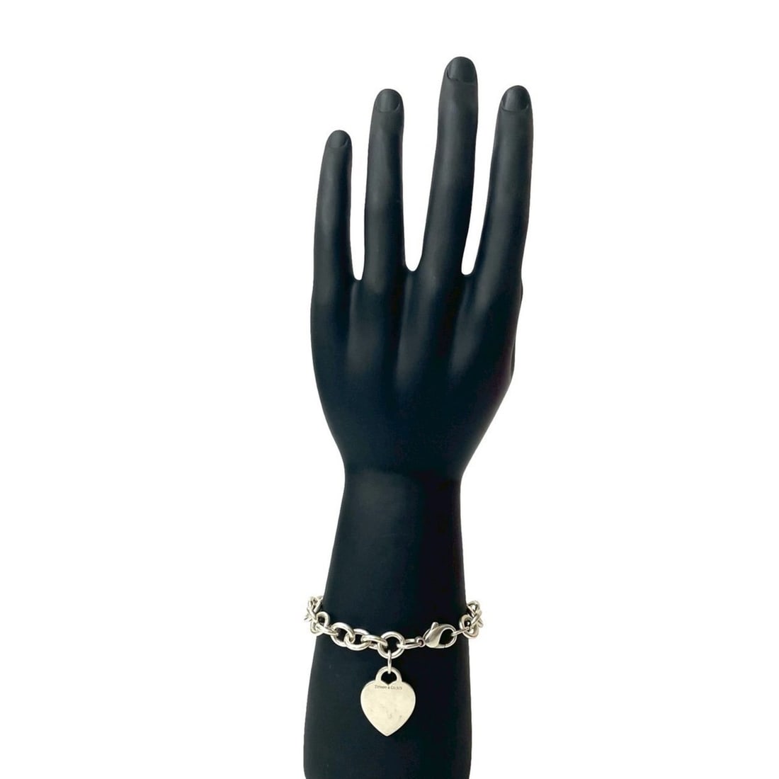 TIFFANY & Co. Tiffany Heart Tag Sterling Silver 925 Chain Bracelet Bangle 27203 (1 of 10)