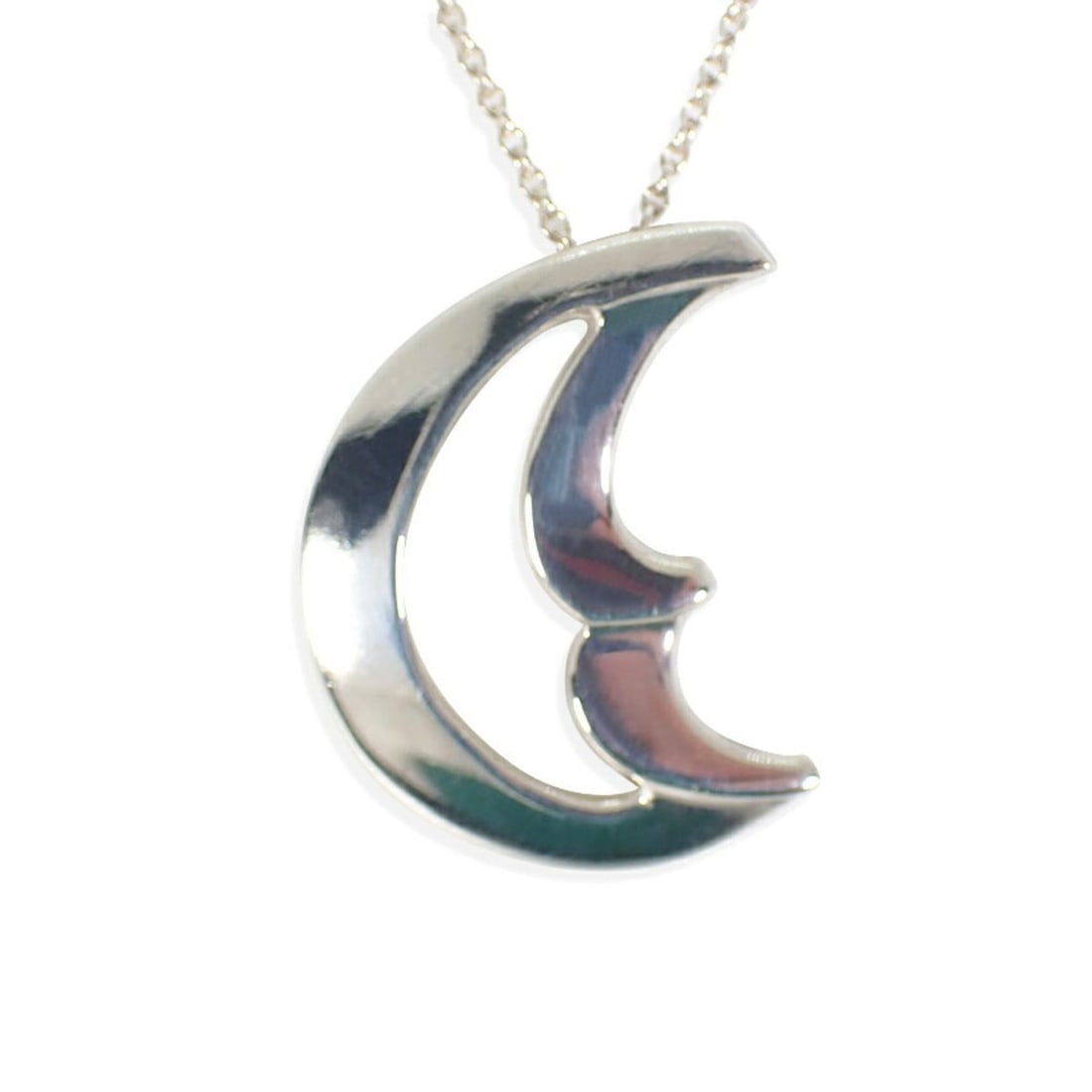 TIFFANY 925 Crescent Moon Pendant Necklace (1 of 11)