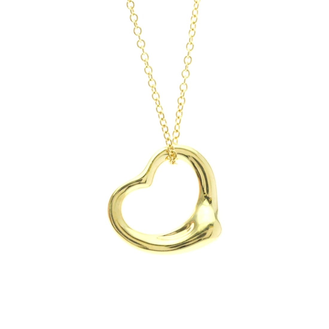 Tiffany Open Heart Yellow Gold (18K) No Stone Women,Men Fashion Pendant Necklace (Gold): --- Catalog ---Category: SizeWeight: 4.4g / 0.15oz.Pendant Size: 15.2mm x 15mm / 0.59'' x 0.59''Neck Circumference: 42 cm / 16.53''Category: DesignColor: GoldMetal: GoldStone: No StoneStyle: FashionGe
