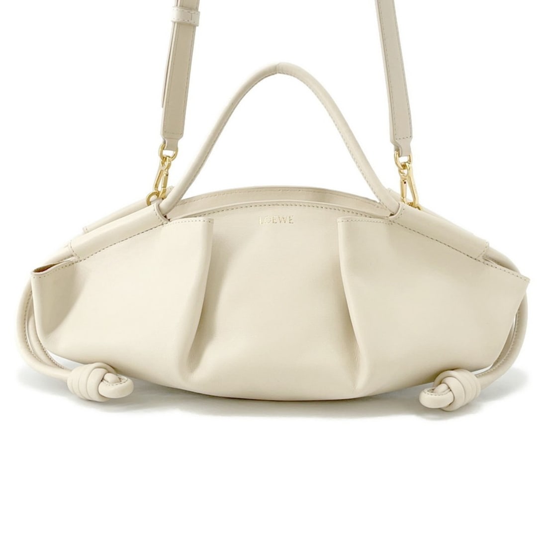 Loewe Paseo Small Handbag in Calfskin Leather (A709P48X02) - Ivory, 2-Way Shoulder Bag: --- Catalog ---Category: SizeWeight: 540g / 1.19lb.Size (HxWxD): 14cm x 35cm x 16cm / 5.51'' x 13.77'' x 6.29''Strap Length: 89cm - 109cm / 35.03'' - 42.91''Category: DesignType: Handbag, Shoulder