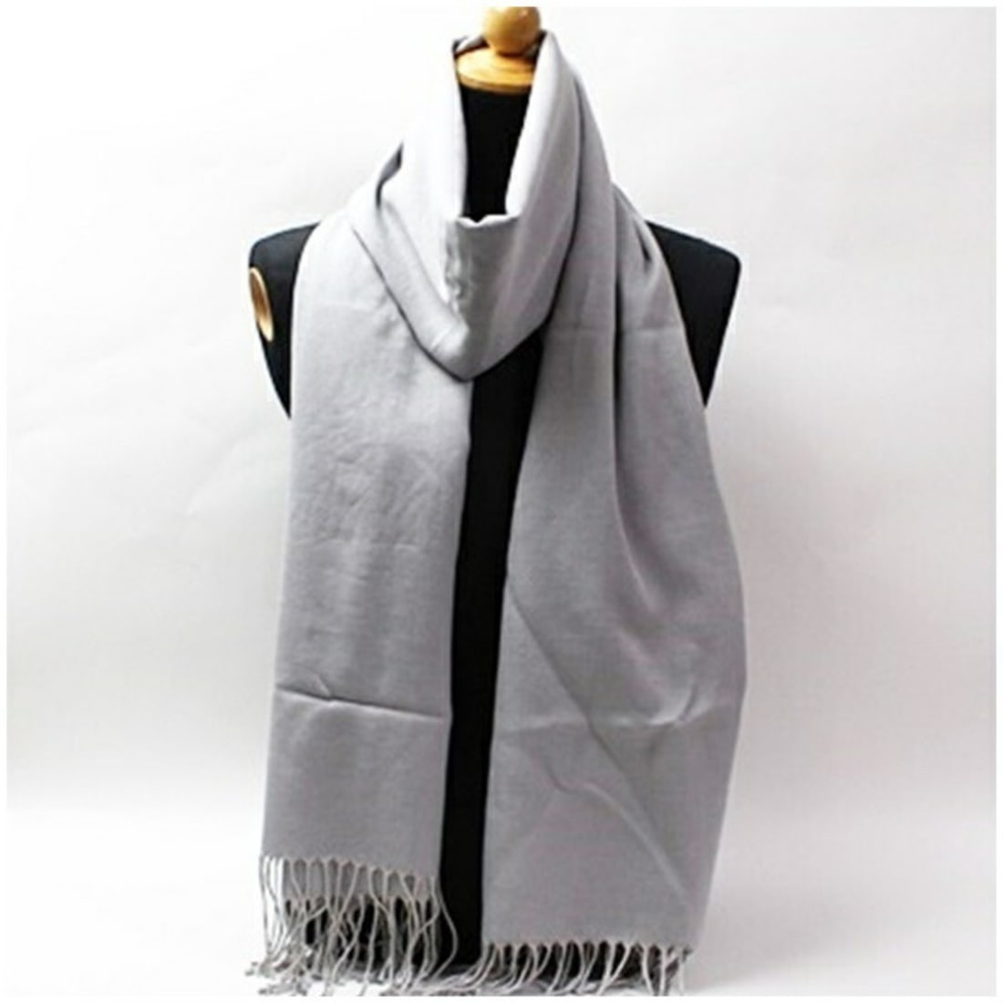 Armani Collezione Women's Large Rectangular Wool and Silk Stole in Light Gray (1 of 10)