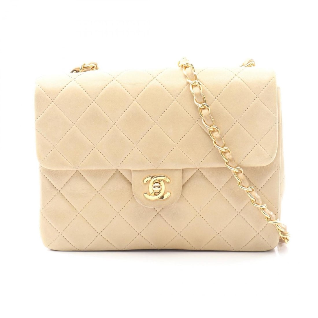 CHANEL Mini Matelasse 20 Shoulder Bag/Handbag in Lambskin Leather, Beige (1 of 16)
