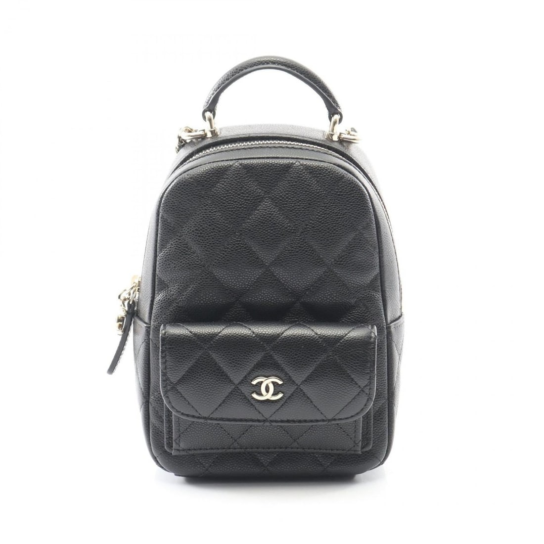 CHANEL Matelasse Backpack/Handbag in Grained Calfskin Leather, Black, Women's, AP3753 (1 of 12)