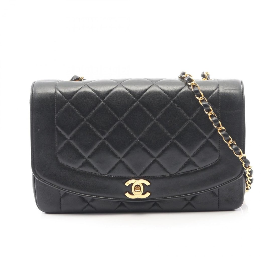 CHANEL Matelasse Diana Flap Shoulder Bag, Handbag, Lambskin Leather, Women's, Black: --- Catalog ---Category: SizeSize (HxWxD): 16cm x 25cm x 7cm / 6.29'' x 9.84'' x 2.75''Category: DesignType: Handbag, Shoulder bagColor: BlackGender: WomenMaterial: Leather Leather/Fur Type: LambskinC