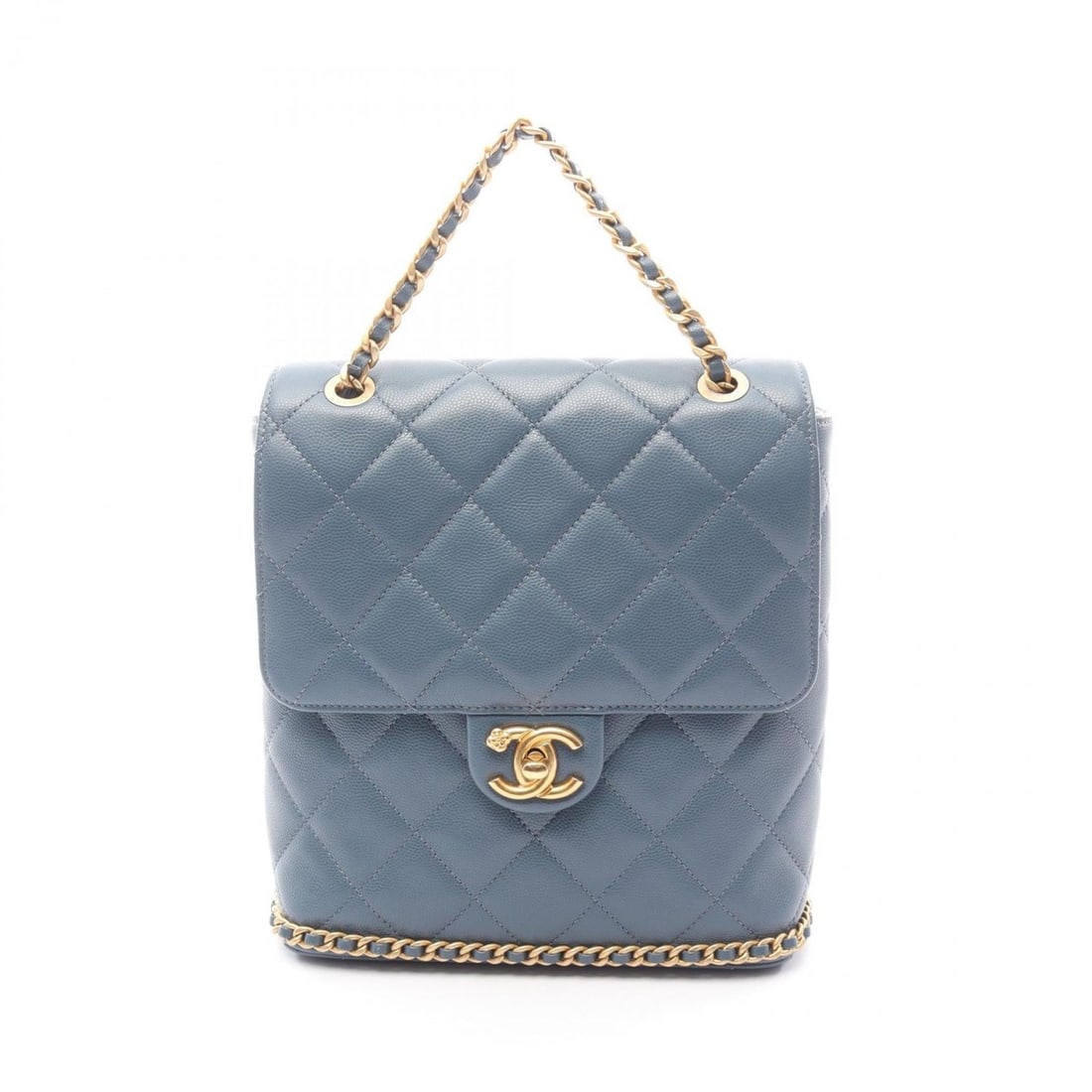 CHANEL Matelasse Camellia Backpack/Handbag in Calfskin Leather, Blue, Women's AS4490: --- Catalog ---Category: SizeSize (HxWxD): 23cm x 21cm x 9cm / 9.05'' x 8.26'' x 3.54''Category: DesignType: BackpackColor: BlueGender: WomenMaterial: Leather Leather/Fur Type: CalfskinCategory: Gener