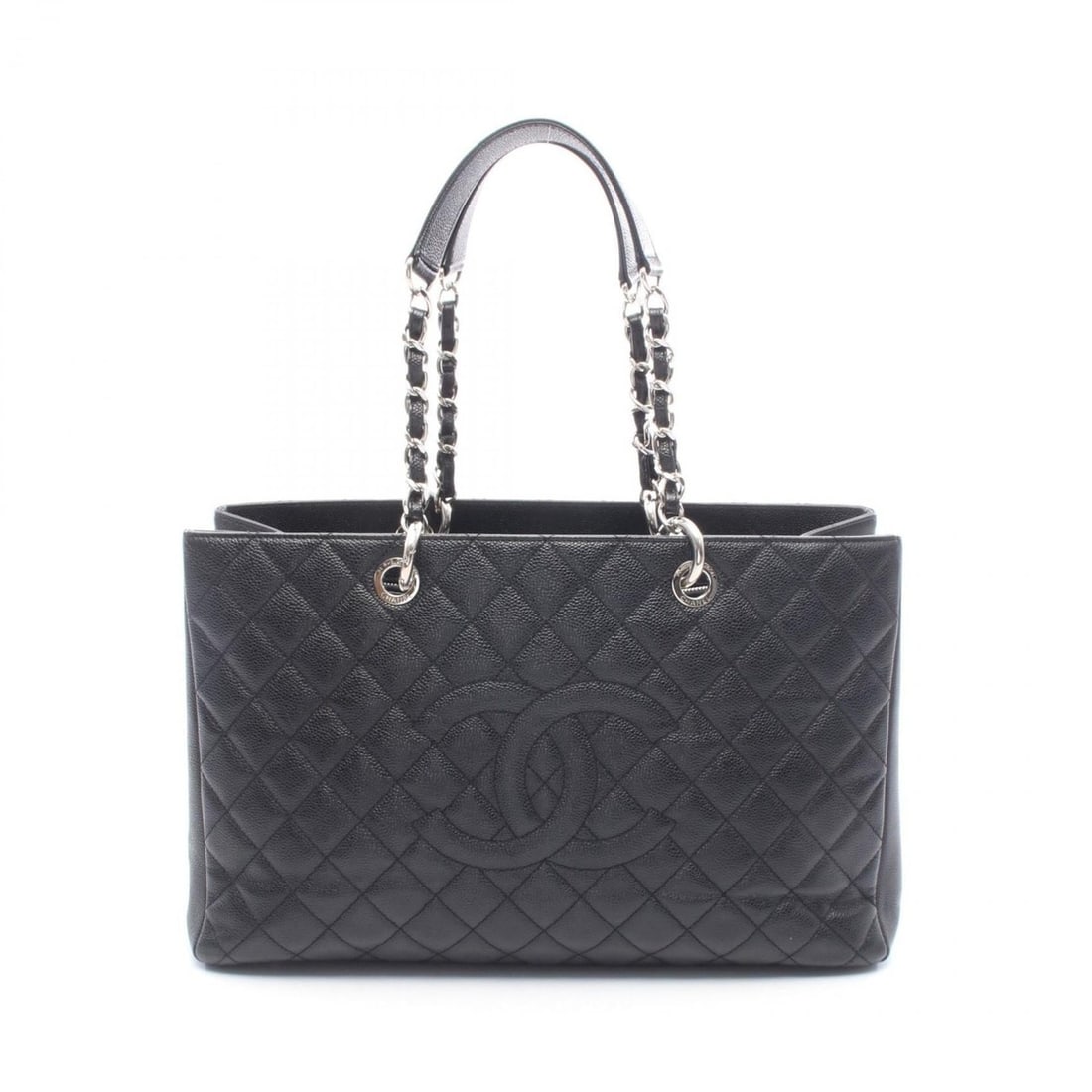 CHANEL Matelasse Grand Shopping GST XL Tote Bag, Handbag, Calfskin Leather, Women's, Black: --- Catalog ---Category: SizeSize (HxWxD): 25cm x 40cm x 13cm / 9.84'' x 15.74'' x 5.11''Category: DesignType: Handbag, Tote bagColor: BlackGender: WomenMaterial: Leather Leather/Fur Type: CalfskinCat
