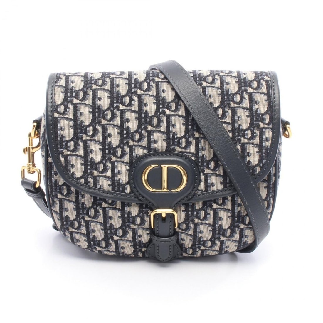Christian Dior Dior BOBBY Medium Oblique Jacquard Shoulder Bag/Handbag in Canvas and Leather, Navy (1 of 17)