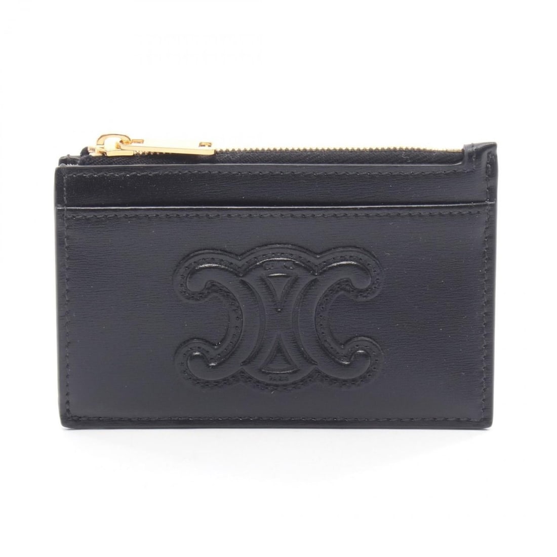 Celine Cuir Triomphe Wallet, Leather Coin Purse, Women's, Black, 10K583EMH38NO (1 of 14)