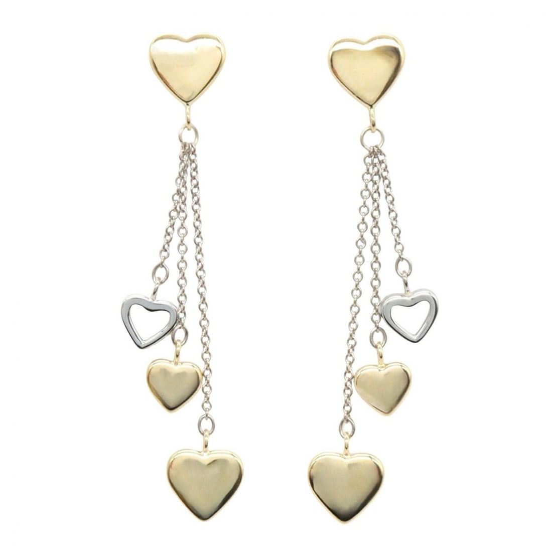 Tiffany & Co. Multi-Heart Drop Earrings, 18K Yellow Gold, White Women's, Silver: --- Catalog ---Category: DesignType: Stud earringsColor: Gold, SilverGender: WomenMaterial: White gold (18K), Yellow gold (18K)Category: GeneralBrand: Tiffany--- Item List ---Section: ConditionRanking