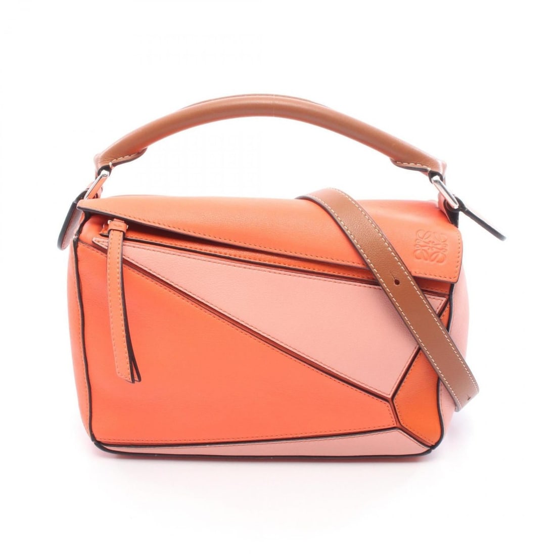 LOEWE Puzzle Bag, Small Handbag, Leather, Women's, Orange and Pink (1 of 12)