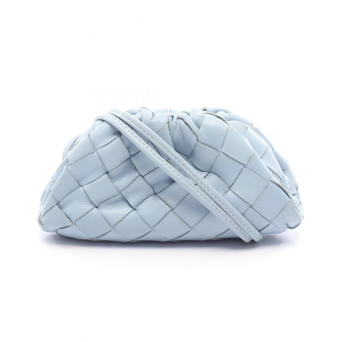 Bottega Veneta Intrecciato The Bag Pouch Coin Purse Shoulder Handbag Leather Women's Blue (1 of 12)
