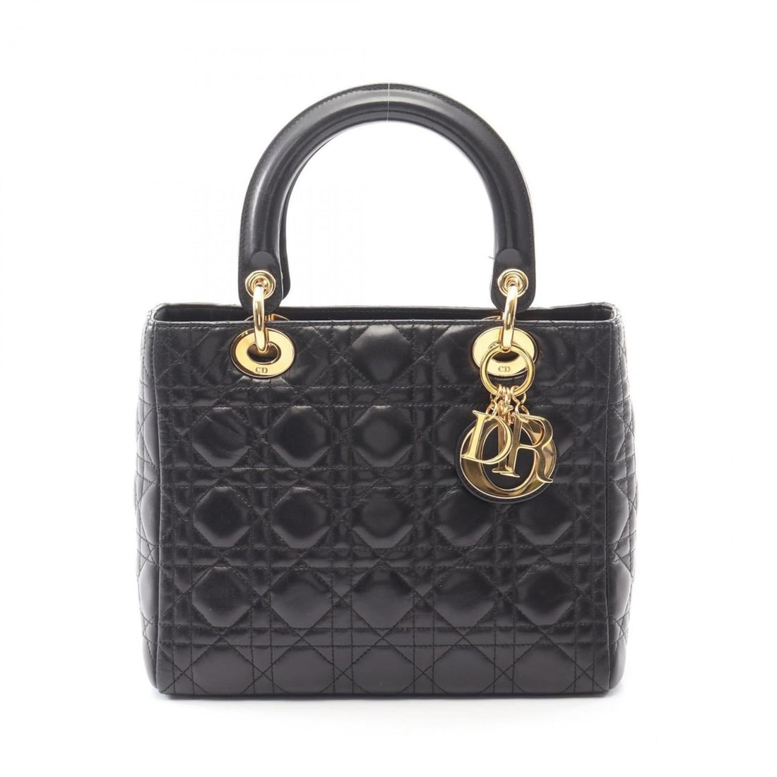 Christian Dior Dior Lady handbag, leather, women's, black (1 of 11)