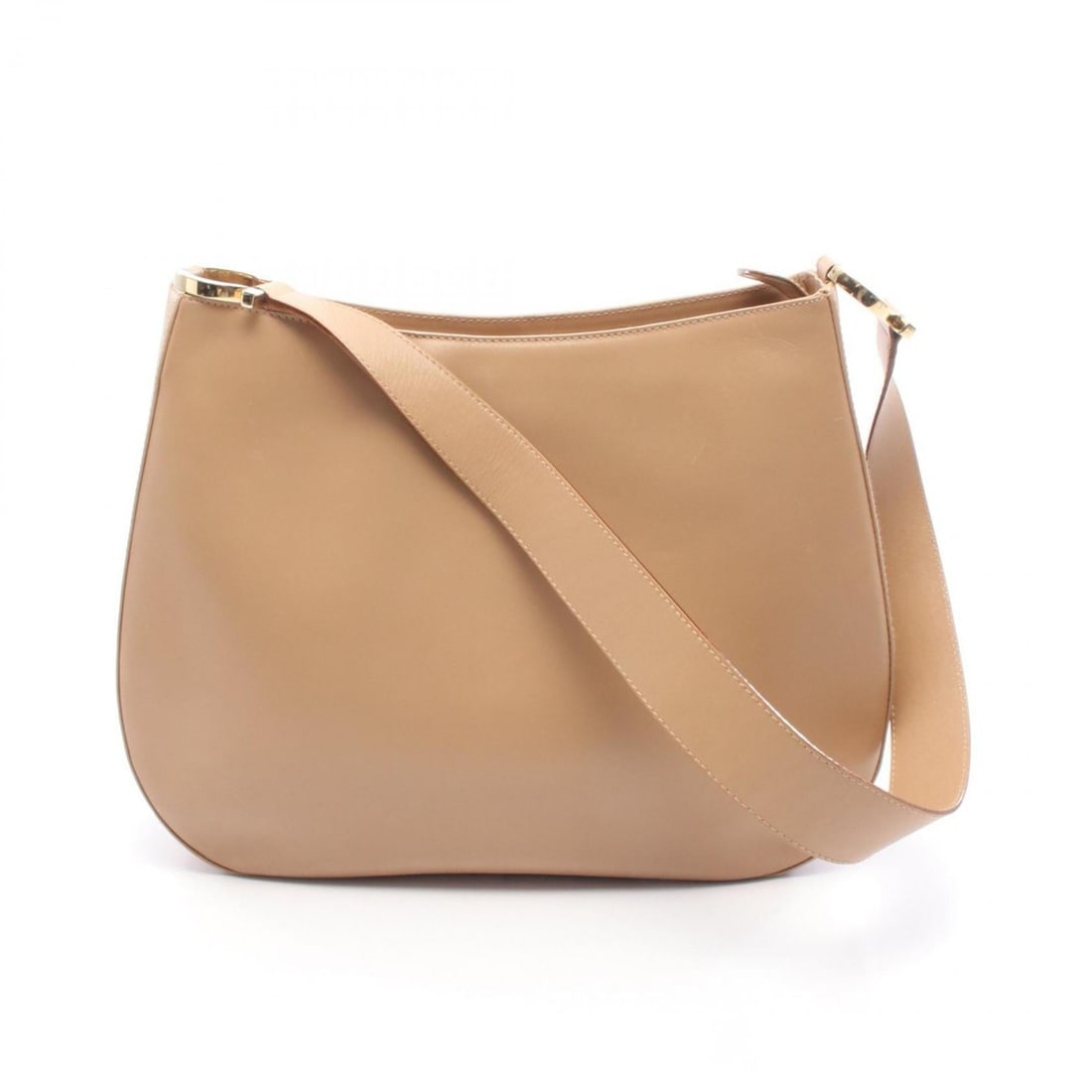 Salvatore Ferragamo Gancini Shoulder Bag/Handbag, Leather, Women's, Beige, 21 8162 (1 of 13)