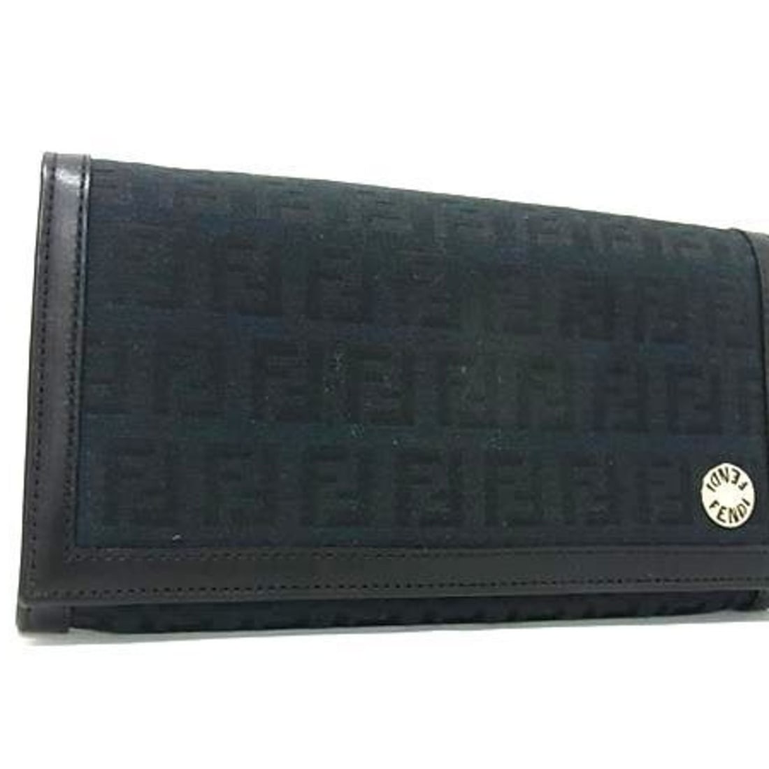 FENDI Zucchino Wallet 8M0000 Black Canvas and Leather Bifold Long for Men Women (1 of 18)