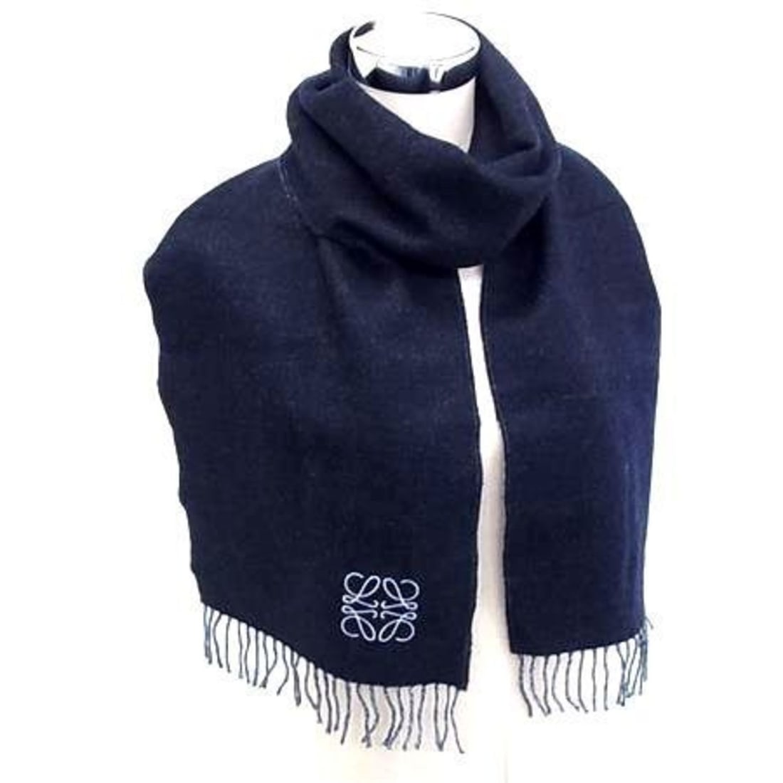 LOEWE Anagram Scarf/Shawl in Navy, Reversible for Men and Women (1 of 17)