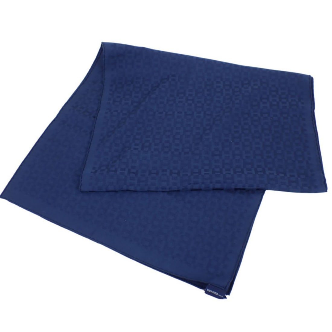 HERMES Hermes scarf/stole in navy, cashmere, wool, and silk for men women (1 of 15)