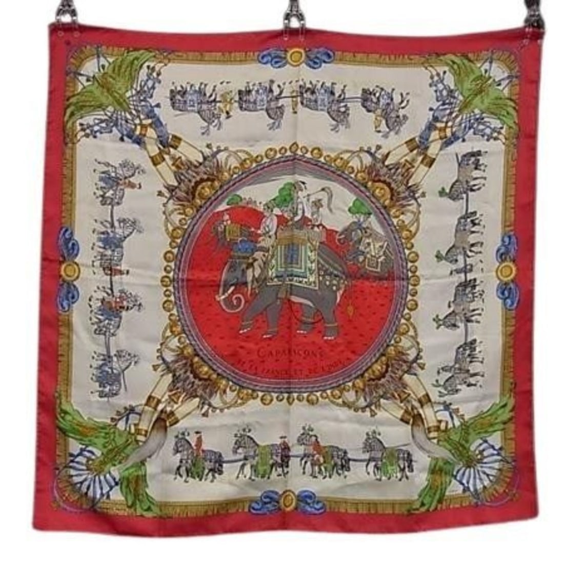 HERMES Carré 90 Scarf, Multicolor Silk, Women's, Horse Print, "Horse Print" (1 of 15)