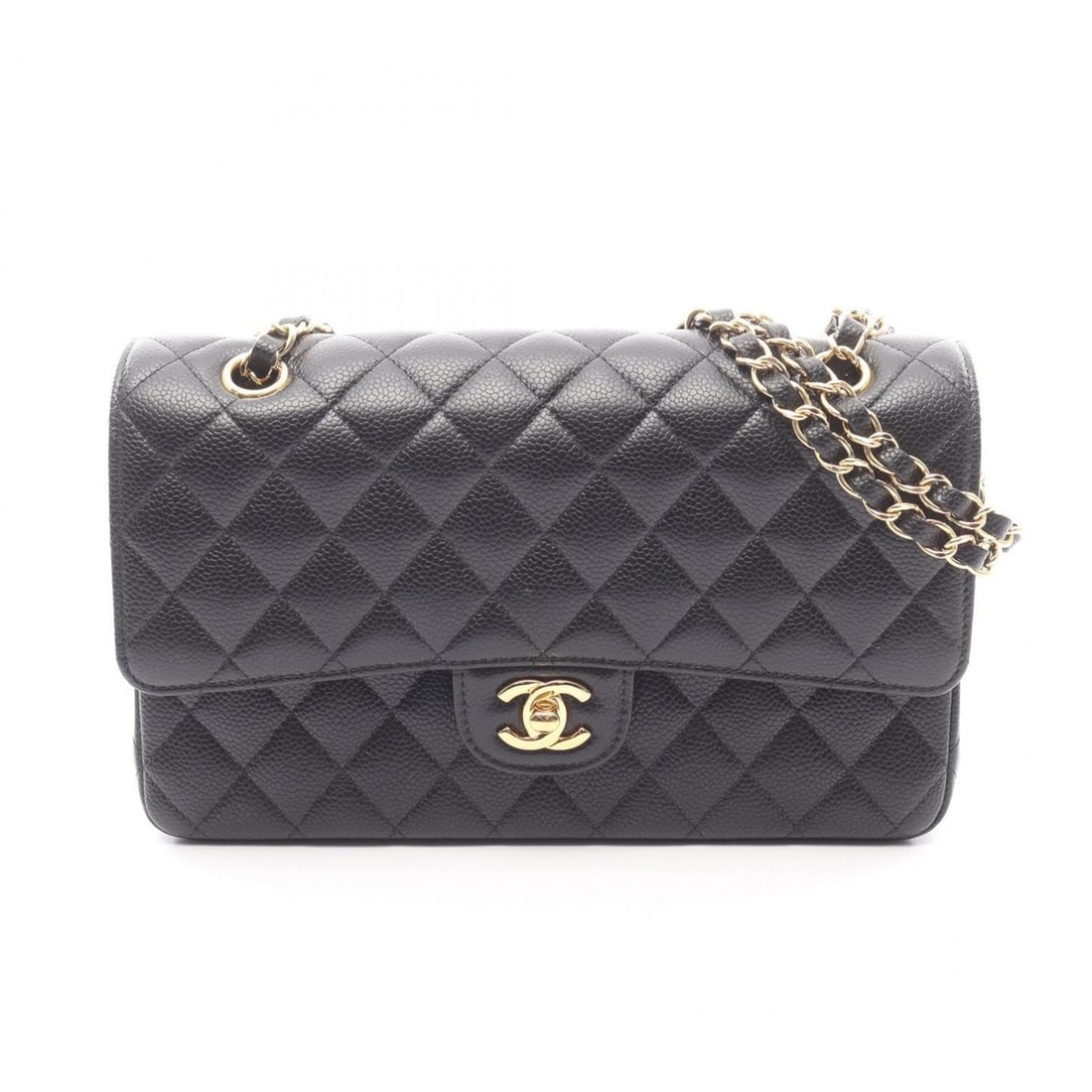 CHANEL Matelasse Double Flap Shoulder Bag/Handbag in Calfskin Leather (Cowhide) for Women Black: --- Catalog ---Category: SizeSize (HxWxD): 16cm x 25cm x 6.5cm / 6.29'' x 9.84'' x 2.55''Category: DesignType: Handbag, Shoulder bagColor: BlackGender: WomenMaterial: Leather Hardware Color: GoldLeath