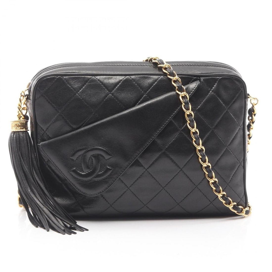CHANEL Matelasse Shoulder Bag/Handbag in Lambskin Leather, Women's, Black: --- Catalog ---Category: SizeSize (HxWxD): 15.5cm x 22cm x 6cm / 6.1'' x 8.66'' x 2.36''Category: DesignType: Handbag, Shoulder bagColor: BlackGender: WomenMaterial: Leather Hardware Color: GoldLeathe